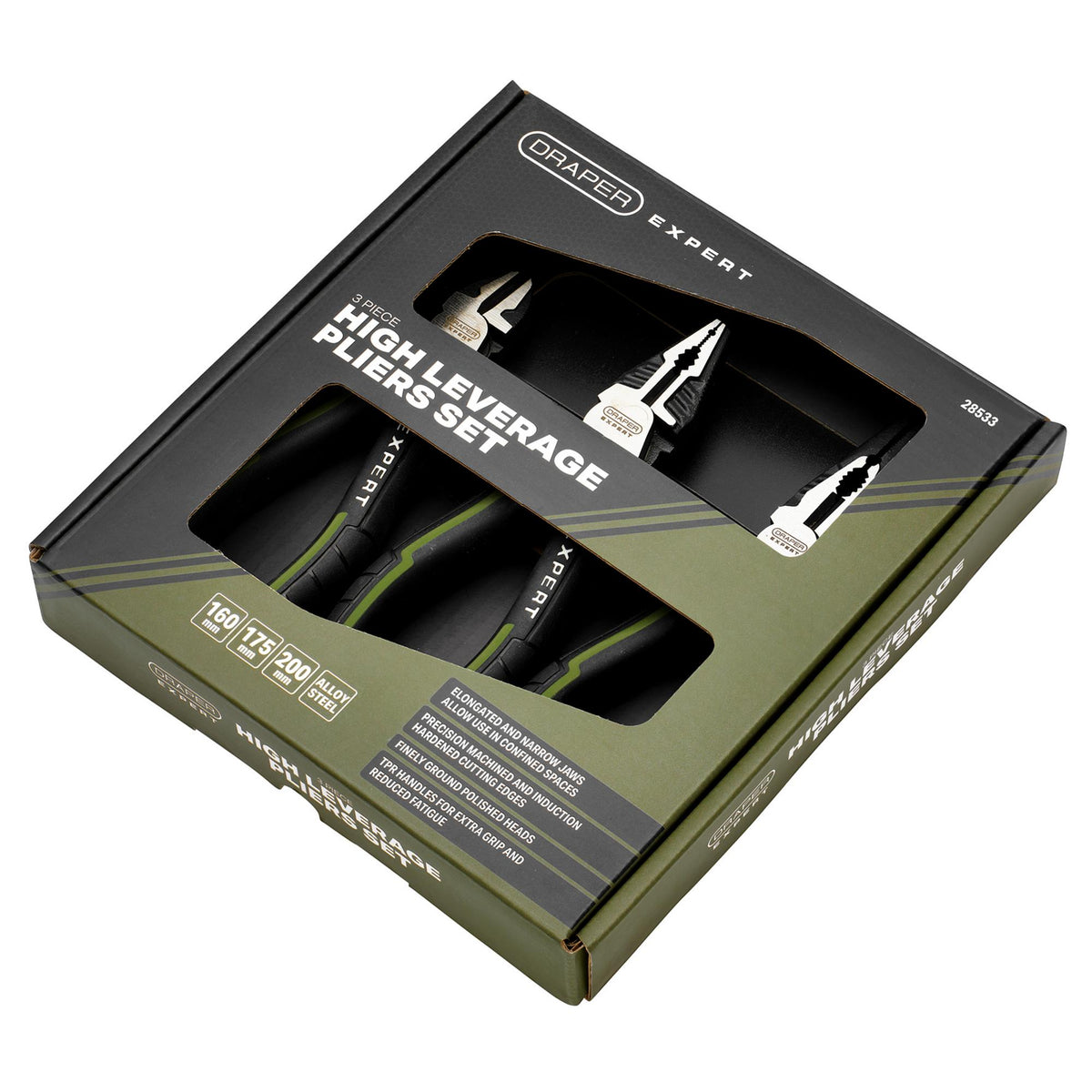 Draper Expert High Leverage Pliers Set (3 Piece) : Model No. PL-EX/HLP-SET