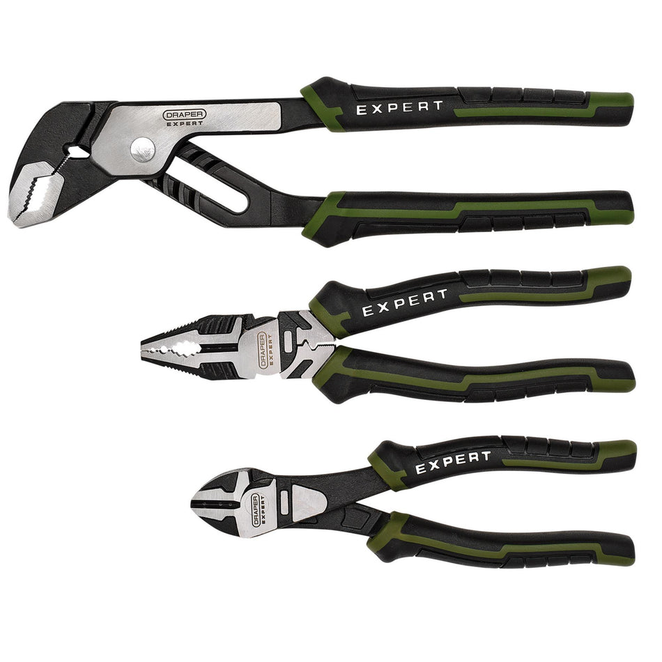 Draper Expert High Leverage Pliers Set with Water Pump Pliers (3 Piece) : Model No. PL-EX/HLP-SET2