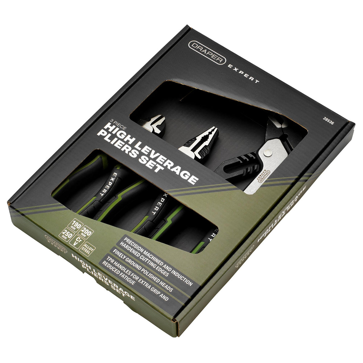 Draper Expert High Leverage Pliers Set with Water Pump Pliers (3 Piece) : Model No. PL-EX/HLP-SET2