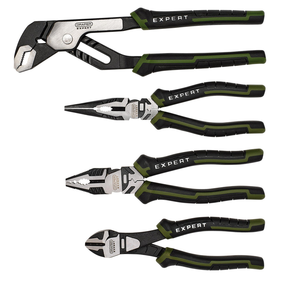 Draper Expert High Leverage Pliers Set with Water Pump Pliers (4 Piece) : Model No. PL-EX/HLP-SET3