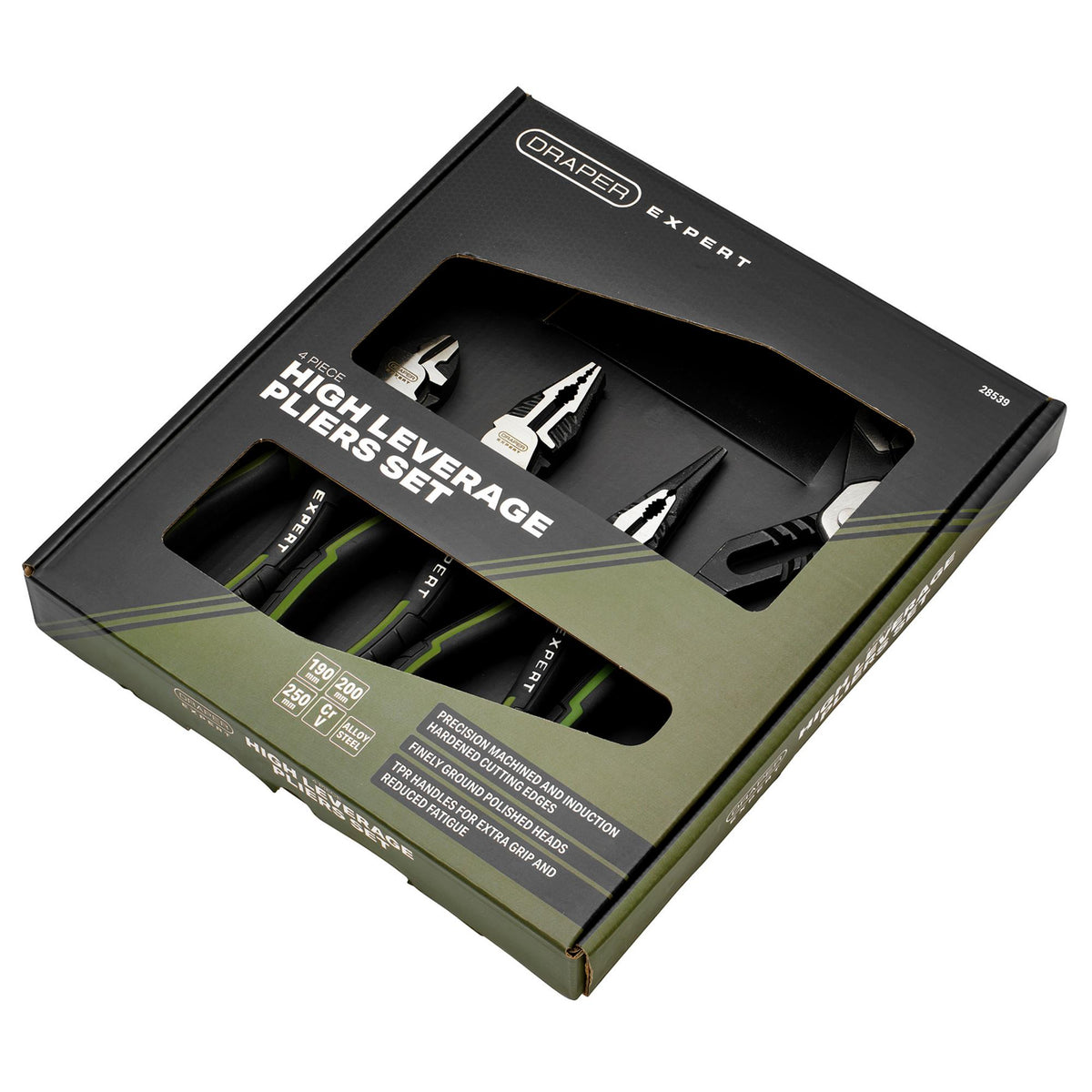 Draper Expert High Leverage Pliers Set with Water Pump Pliers (4 Piece) : Model No. PL-EX/HLP-SET3