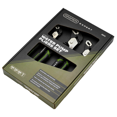 Draper Expert Water Pump Pliers Set (3 Piece) : Model No. PL-EX/WPP-SET