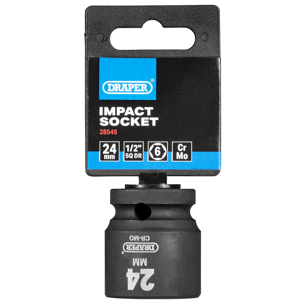 DRAPER Expert 24mm 1/2in. Square Drive Impact Socket: Model No.410MM