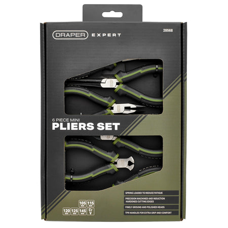 Draper Expert Mini Pliers Set (6 Piece) : Model No. PL-EX/MP-SET