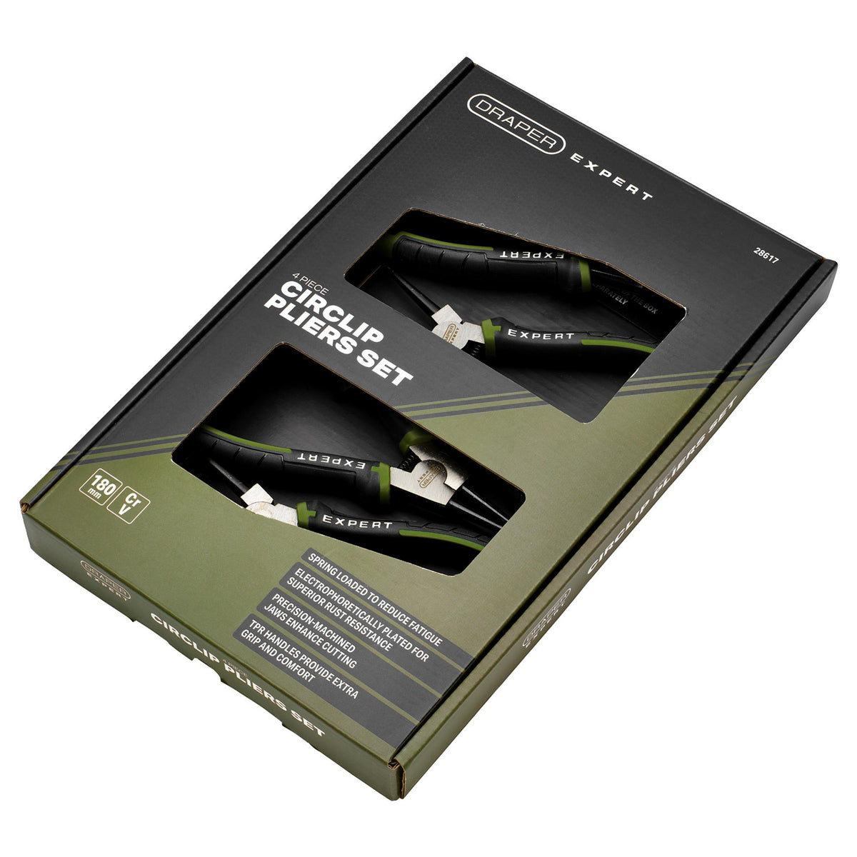 Draper Expert Circlip Pliers Set, 180mm (4 Piece) : Model No. PL-EX/CP-SET