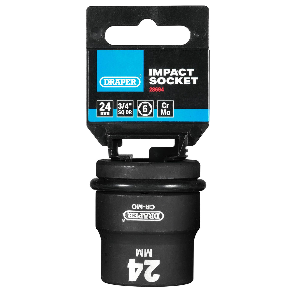DRAPER Expert 24mm 3/4in. Square Drive Hi-Torq ; 6 Point Impact Socket: Model No.419-MM