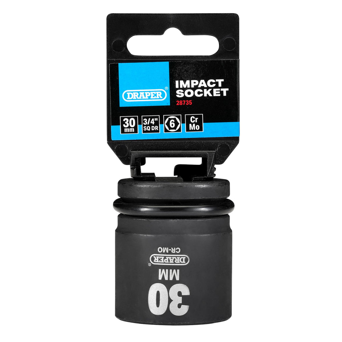 DRAPER Expert 30mm 3/4in. Square Drive Hi-Torq ; 6 Point Impact Socket: Model No.419-MM