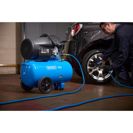 DRAPER 50L 230V 2.2kW (3hp) Air Compressor: Model No.DA50/412TV