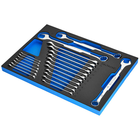 BUNKER Open End Spanner Set in EVA Foam Inlay (21 Piece) : Model No. DELTACH-561005