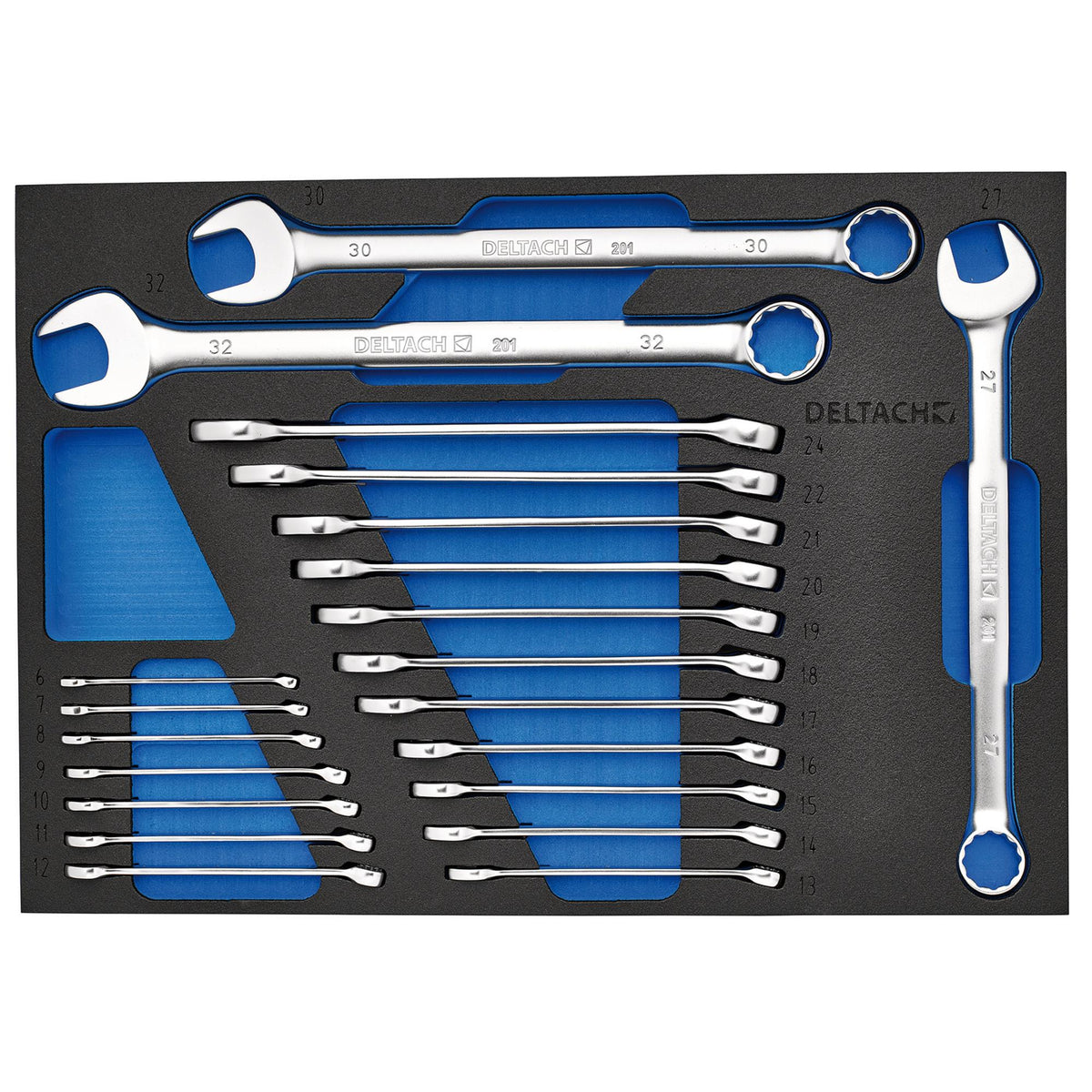 BUNKER Open End Spanner Set in EVA Foam Inlay (21 Piece) : Model No. DELTACH-561005