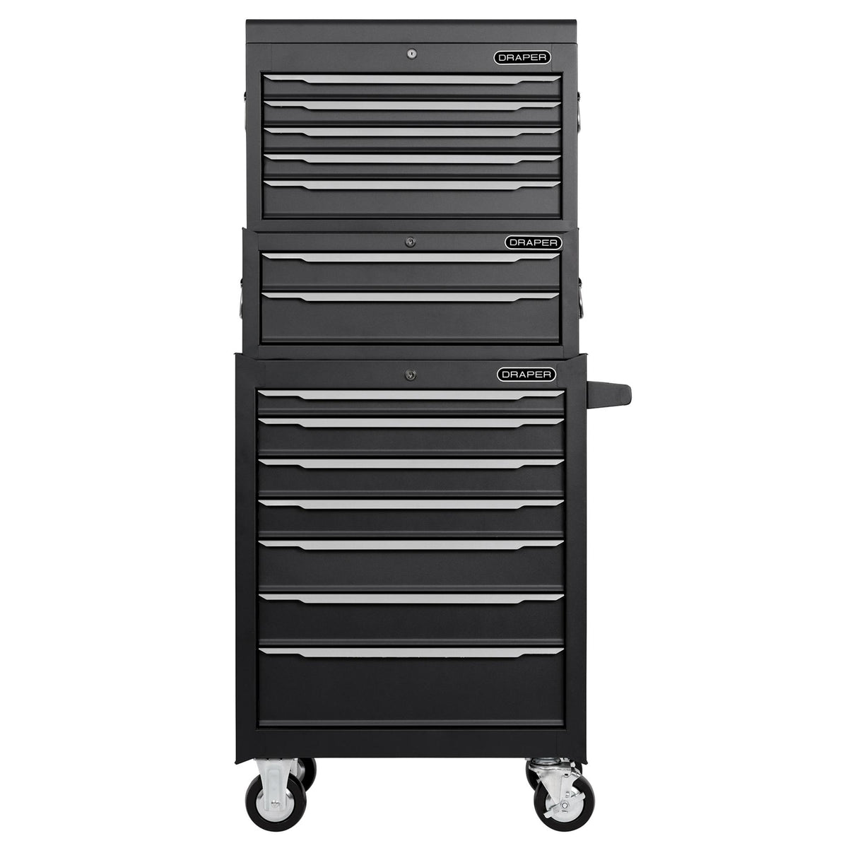 Combined Roller Cabinet, Mid Tool Chest and Tool Chest, 14 Drawers, 26"