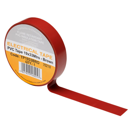 Brown PVC Electrical Insulation Tape, 19mm x 33m (Pack of 10)