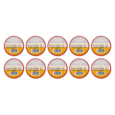 White PVC Electrical Insulation Tape, 19mm x 33m (Pack of 10)
