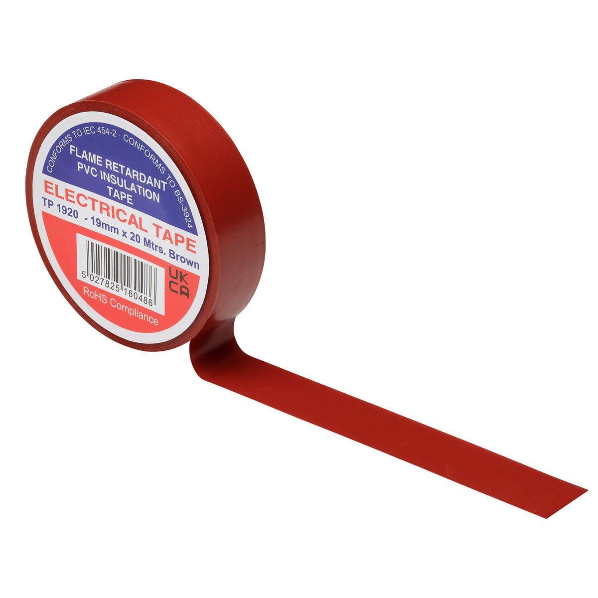 Brown PVC Electrical Insulation Tape, 19mm x 20m (Pack of 10)