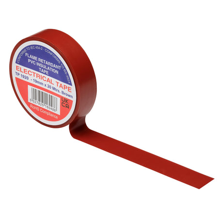 Brown PVC Electrical Insulation Tape, 19mm x 20m (Pack of 10)