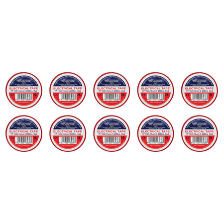 Red PVC Electrical Insulation Tape, 19mm x 20m (Pack of 10)
