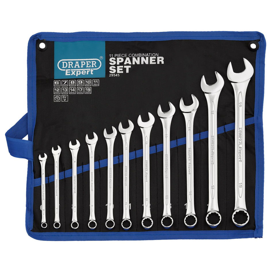 DRAPER 11 Piece Metric Combination Spanner Set: Model No.8220/11/MM