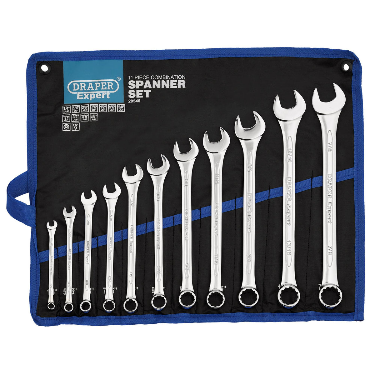 DRAPER 11 Piece Imperial Combination Spanner Set: Model No.8220/11/AF