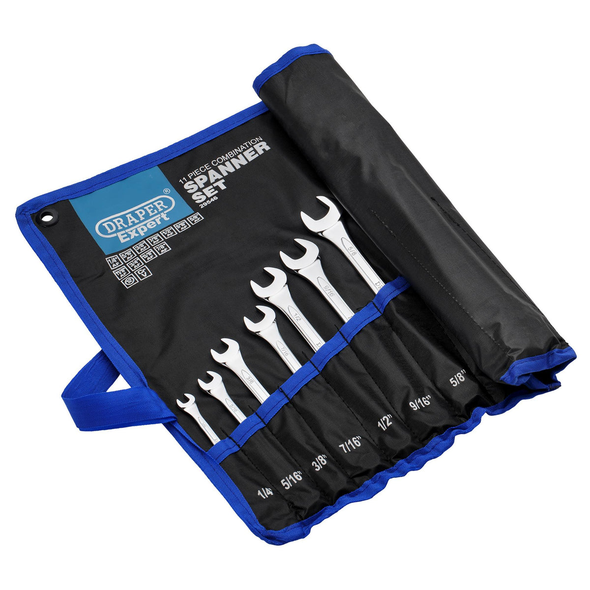 DRAPER 11 Piece Imperial Combination Spanner Set: Model No.8220/11/AF