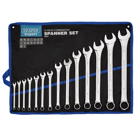 DRAPER 14 Piece Metric Combination Spanner Set: Model No.8220/14/MM