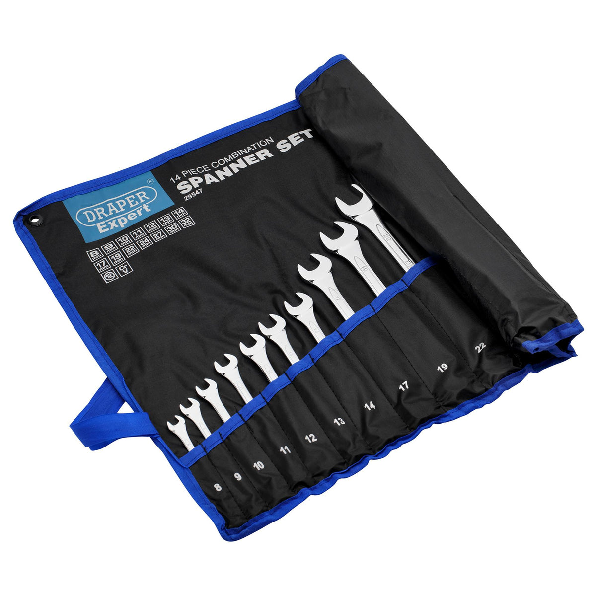 DRAPER 14 Piece Metric Combination Spanner Set: Model No.8220/14/MM