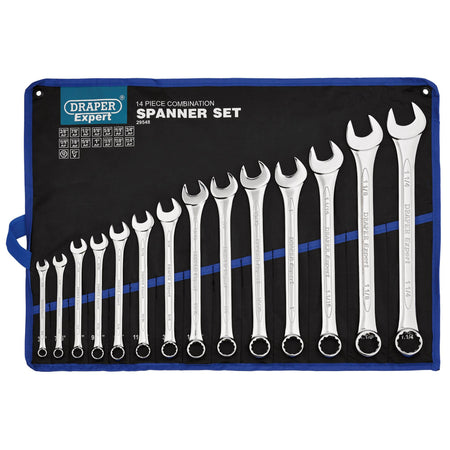 DRAPER 14 Piece Imperial Combination Spanner Set: Model No.8220/14/AF