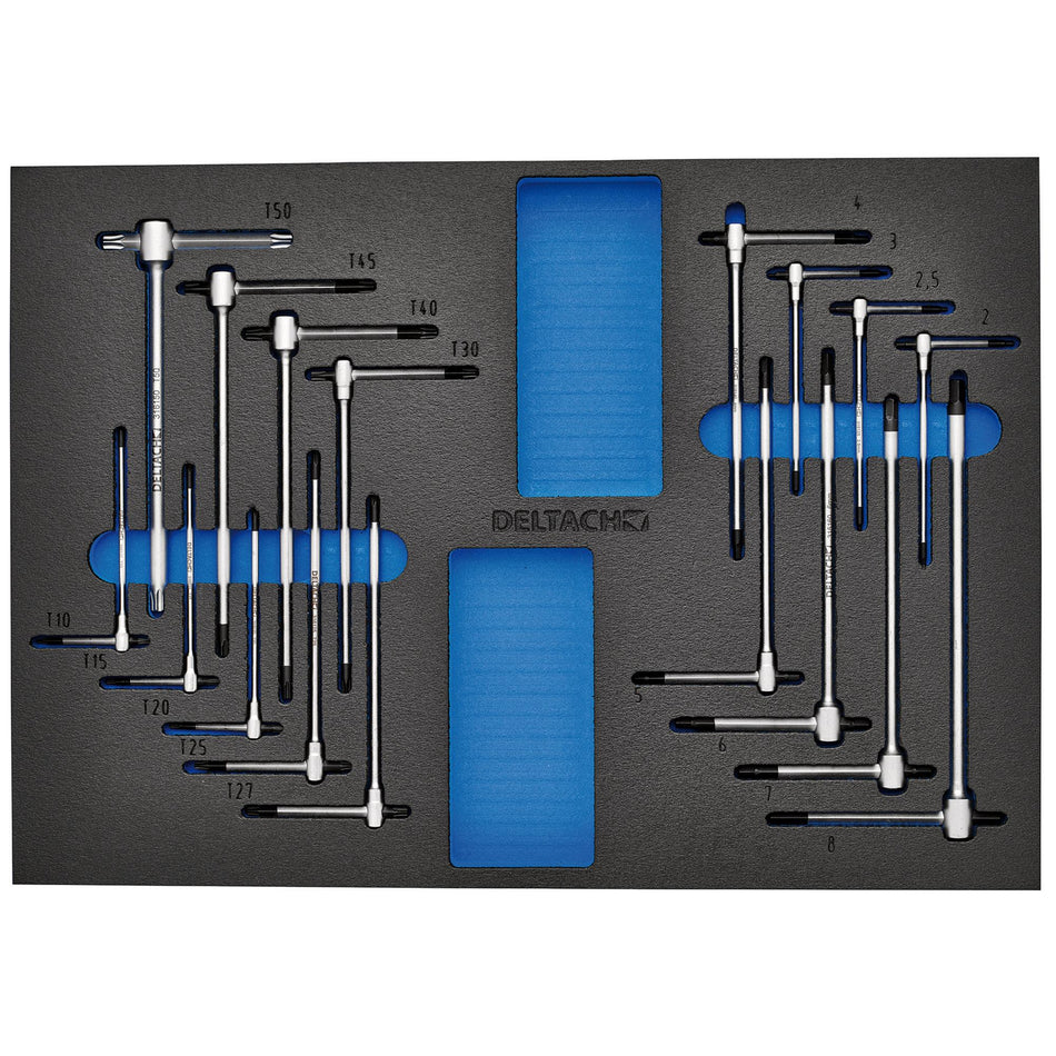 BUNKER Torx and Hex T-Key Set in EVA Foam Inlay (17 Piece) : Model No. DELTACH-561008