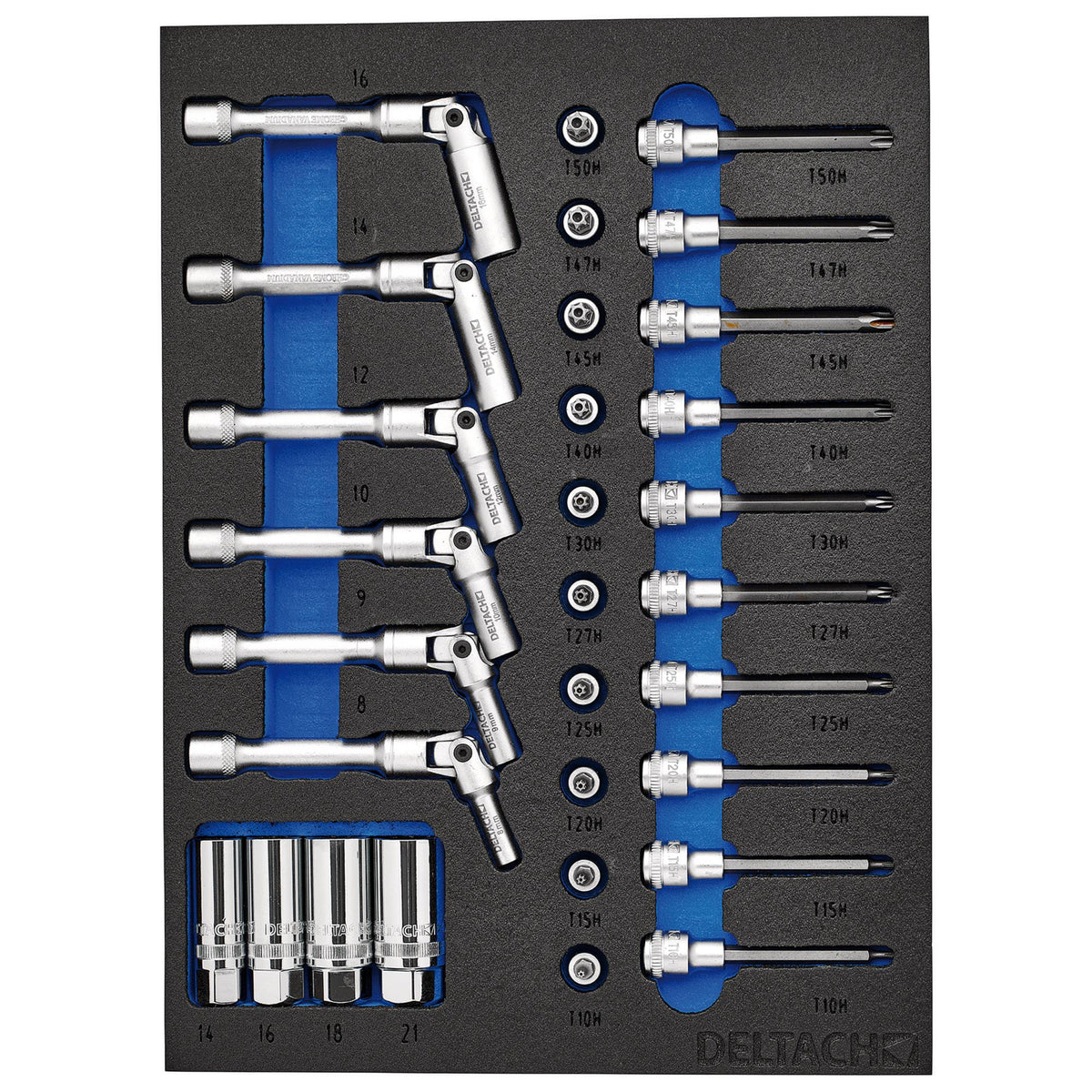 BUNKER Spark and Glow Plug Set in EVA Foam Inlay, 3/8" (20 Piece) : Model No. DELTACH-561021