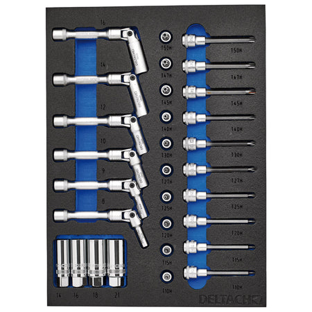 BUNKER Spark and Glow Plug Set in EVA Foam Inlay, 3/8" (20 Piece) : Model No. DELTACH-561021