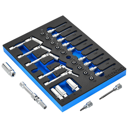 BUNKER Spark and Glow Plug Set in EVA Foam Inlay, 3/8" (20 Piece) : Model No. DELTACH-561021