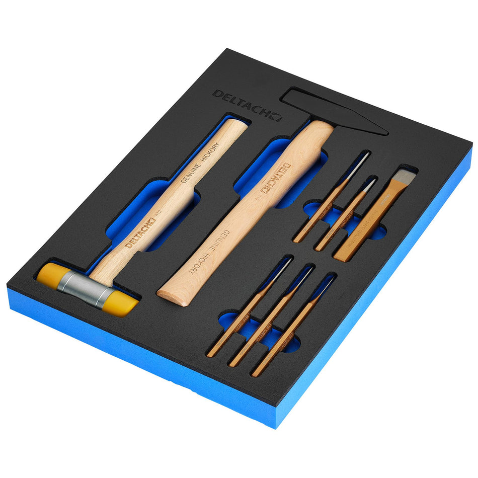 BUNKER Hammer and Pin Punch Set in EVA Foam Inlay (8 Piece) : Model No. DELTACH-561023