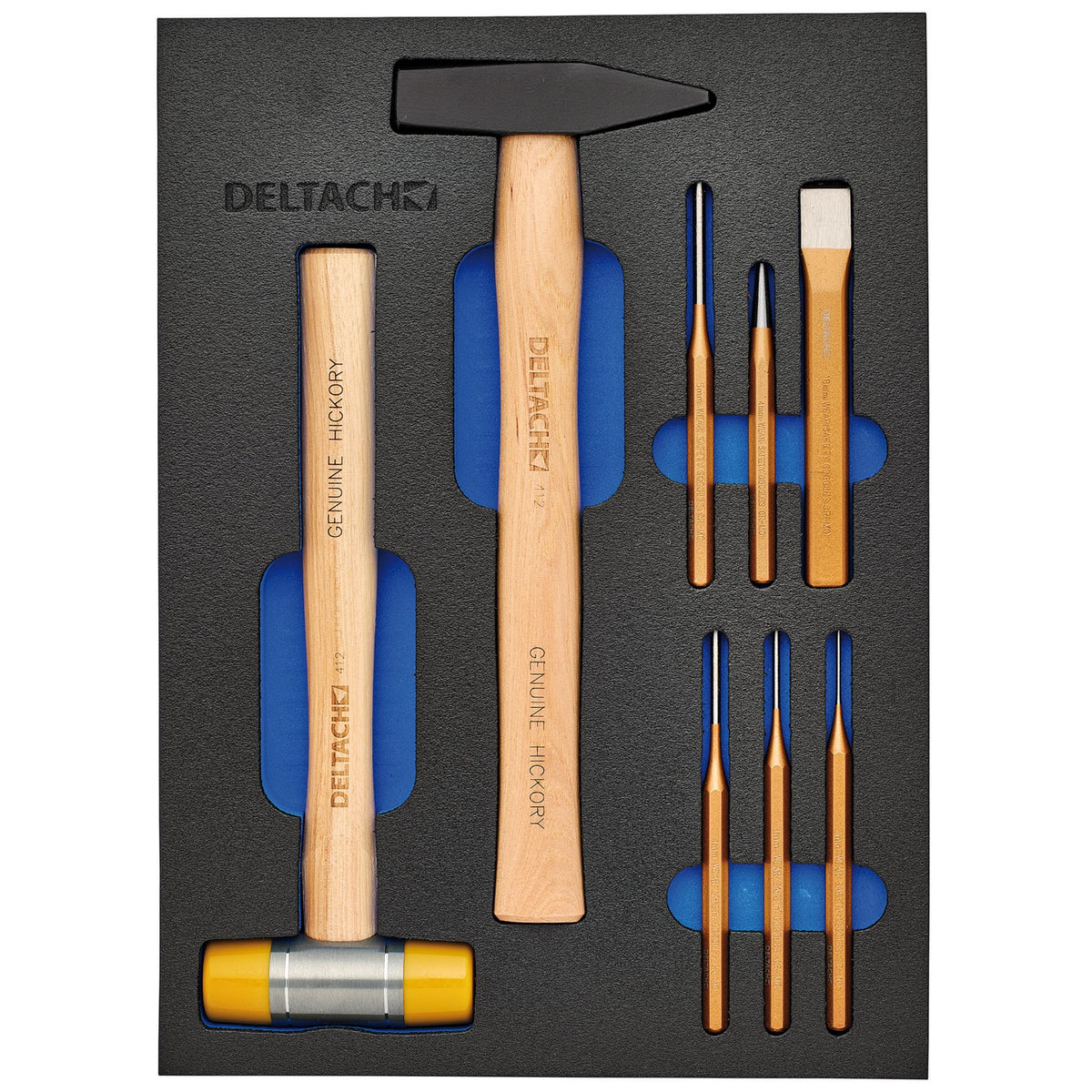 BUNKER Hammer and Pin Punch Set in EVA Foam Inlay (8 Piece) : Model No. DELTACH-561023