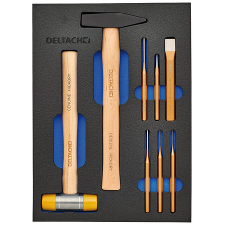 BUNKER Hammer and Pin Punch Set in EVA Foam Inlay (8 Piece) : Model No. DELTACH-561023