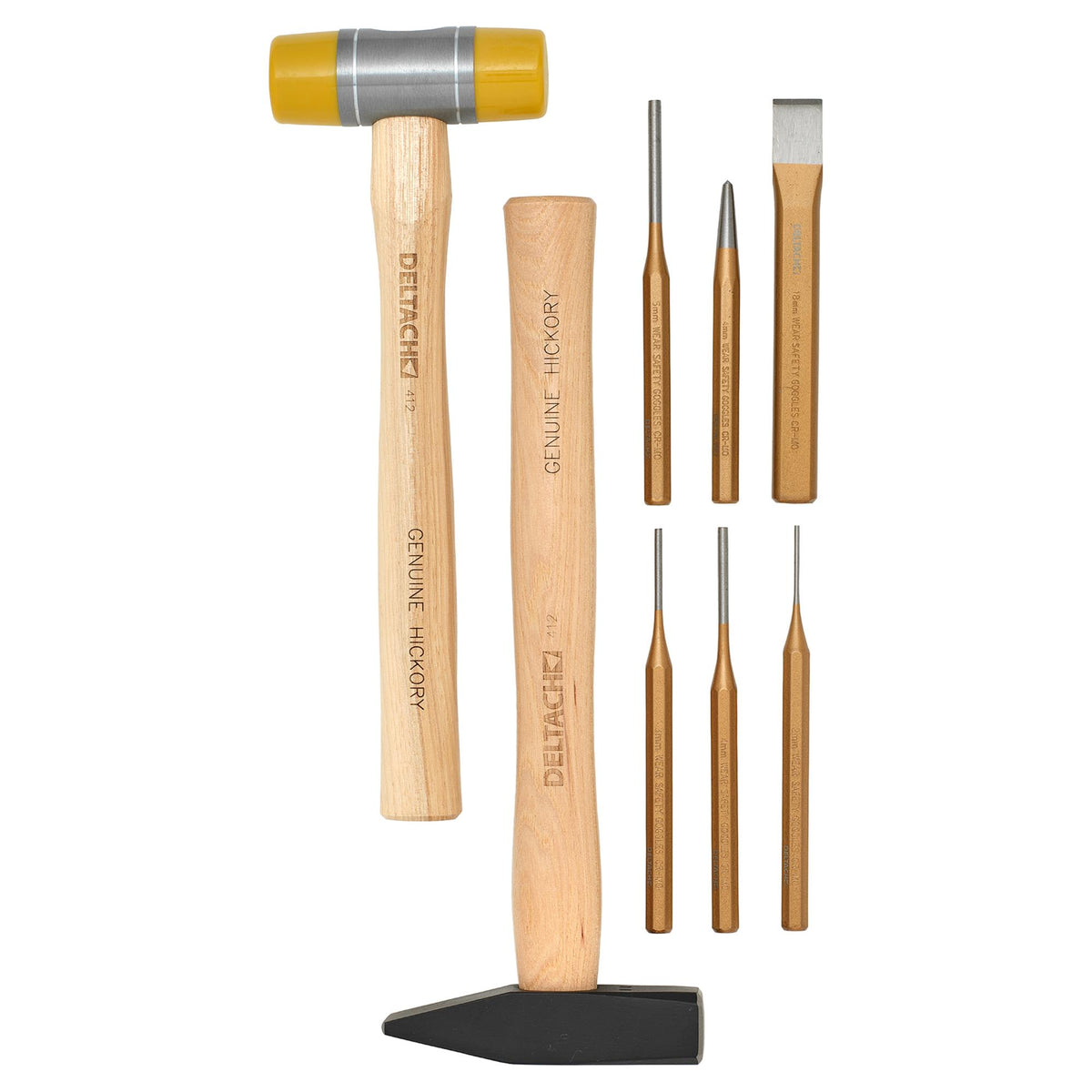 BUNKER Hammer and Pin Punch Set in EVA Foam Inlay (8 Piece) : Model No. DELTACH-561023