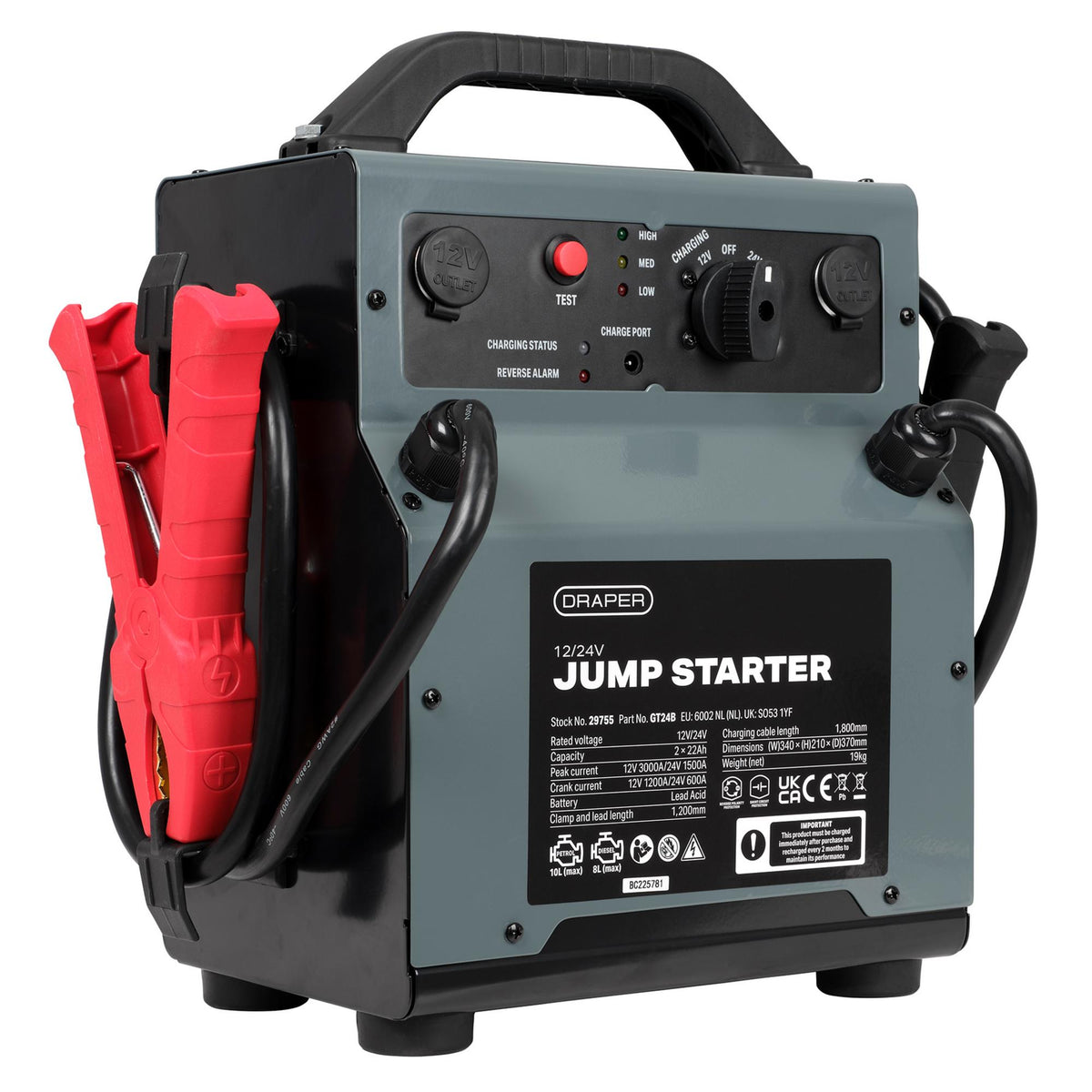 12/24V Jump Starter, 3000/1500 Peak Amps
