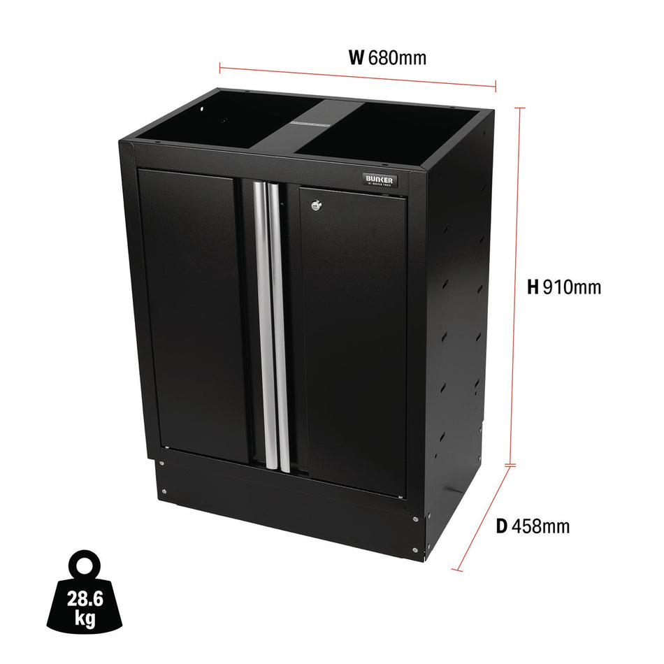 DRAPER BUNKER Modular Floor Cabinet, 2 Door, 680mm Model No. MS400-2BC