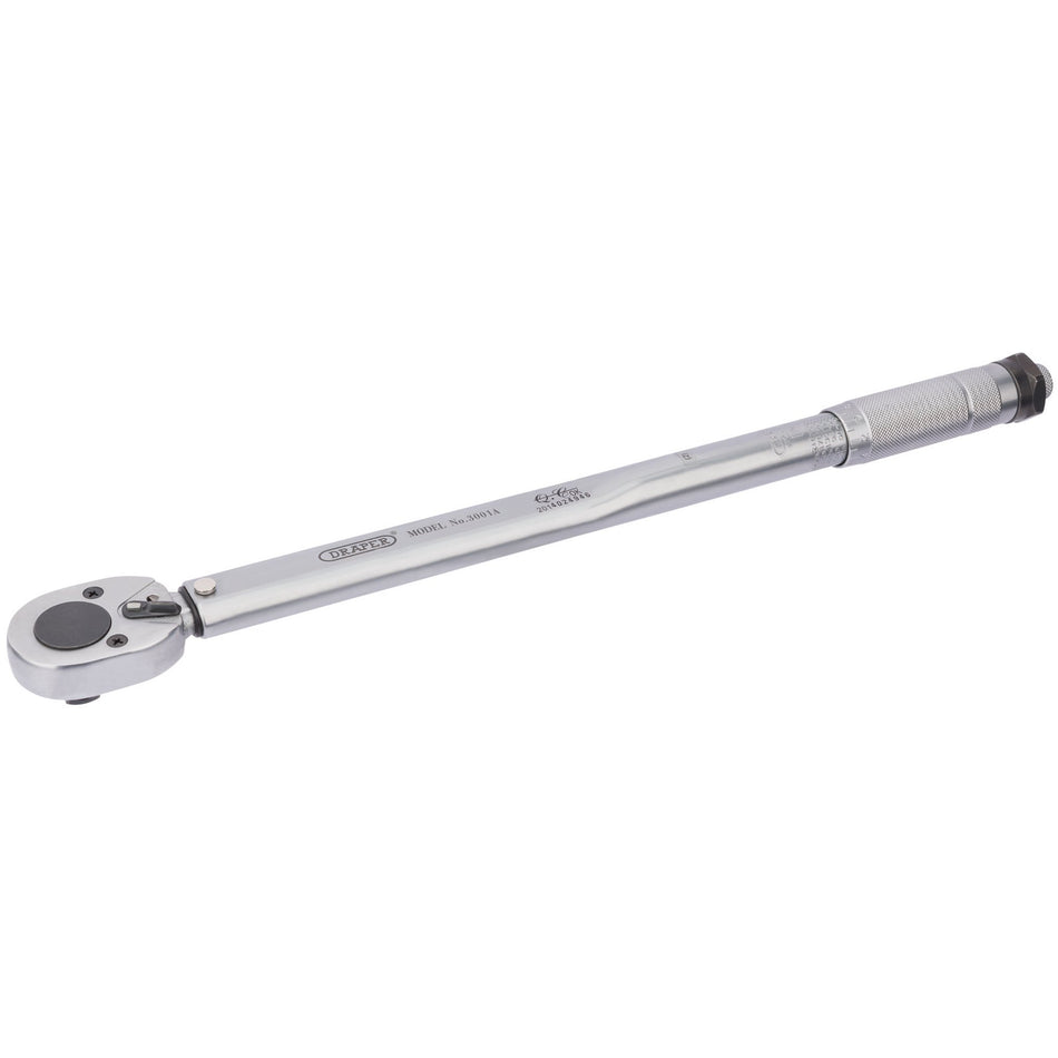 DRAPER 1/2in. Square Drive 30 - 210Nm or 22.1-154.9lb-ft Ratchet Torque Wrench: Model No.3001A