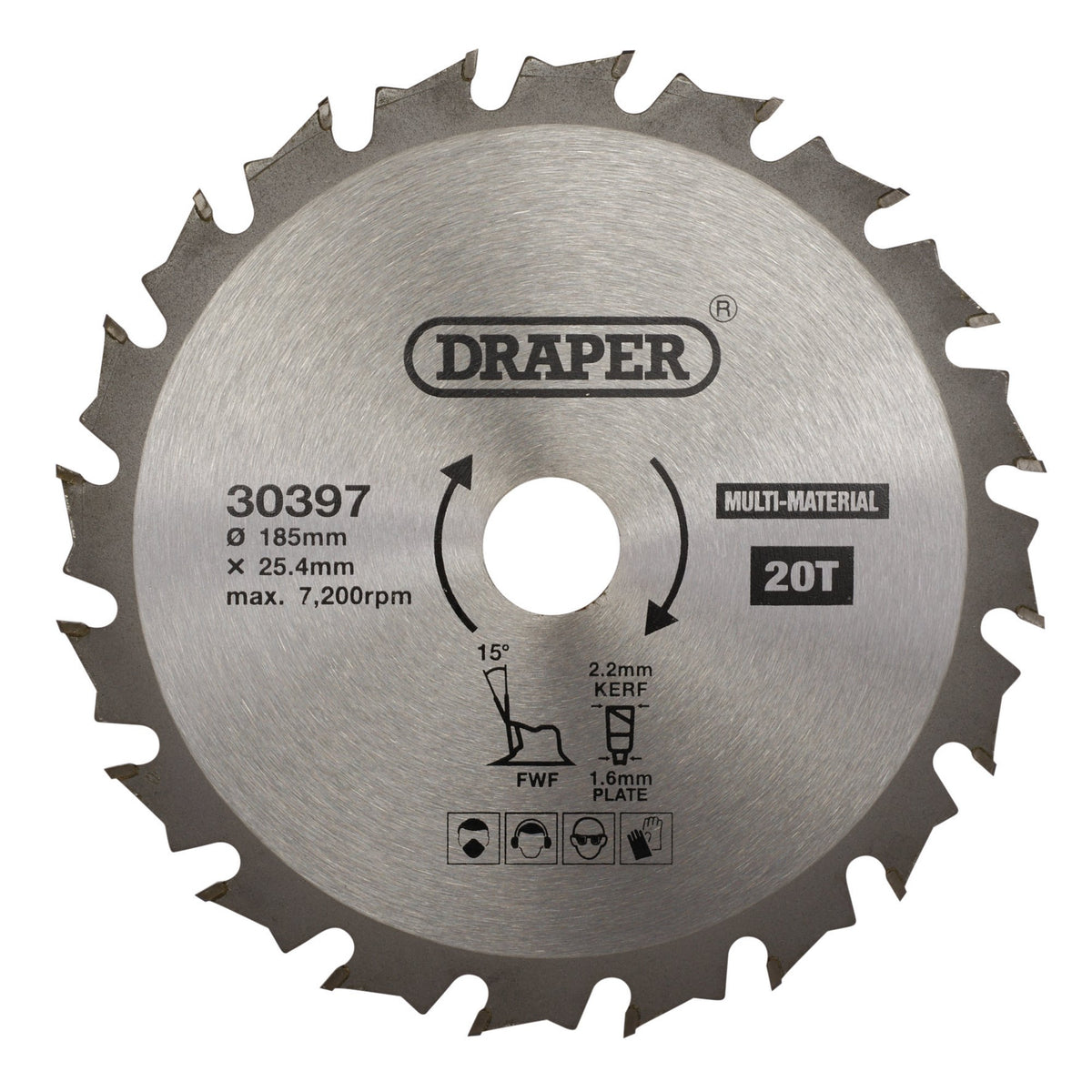 TCT Multi-Purpose Circular Saw Blade, 185 x 25.4mm, 20T: Model No. SBM4