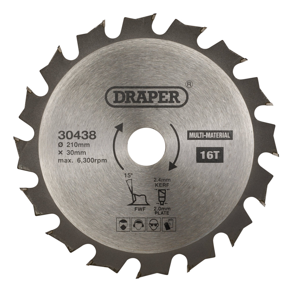 TCT Multi-Purpose Circular Saw Blade, 210 x 30mm, 16T: Model No. SBM5
