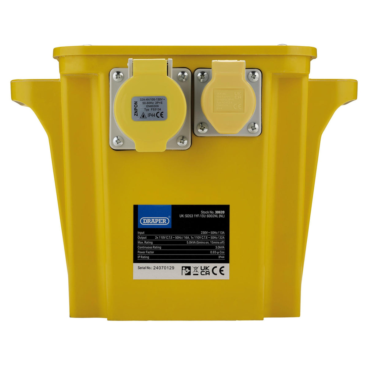 110V Portable Transformer, 5.0kVA : Model No. DPT5000A