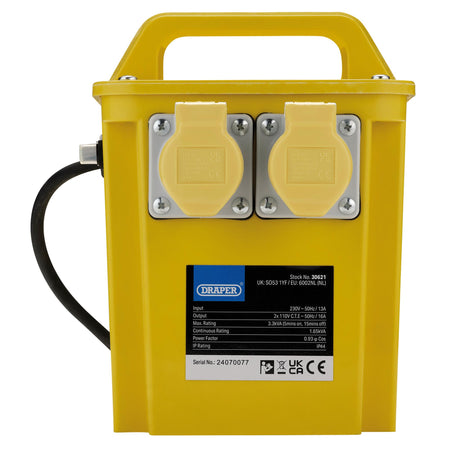110V Portable Transformer, 3.3kVA : Model No. DPT3300A