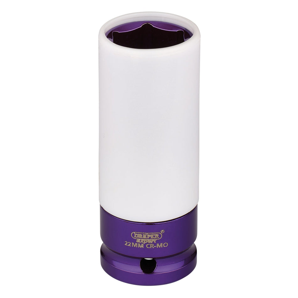 DRAPER Expert 22mm 1/2in. Sq. Dr. HI-TORQ ; Wheel Nut Socket for Alloy Wheels: Model No.AWNS/22MM
