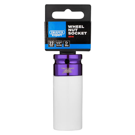 DRAPER Expert 22mm 1/2in. Sq. Dr. HI-TORQ ; Wheel Nut Socket for Alloy Wheels: Model No.AWNS/22MM
