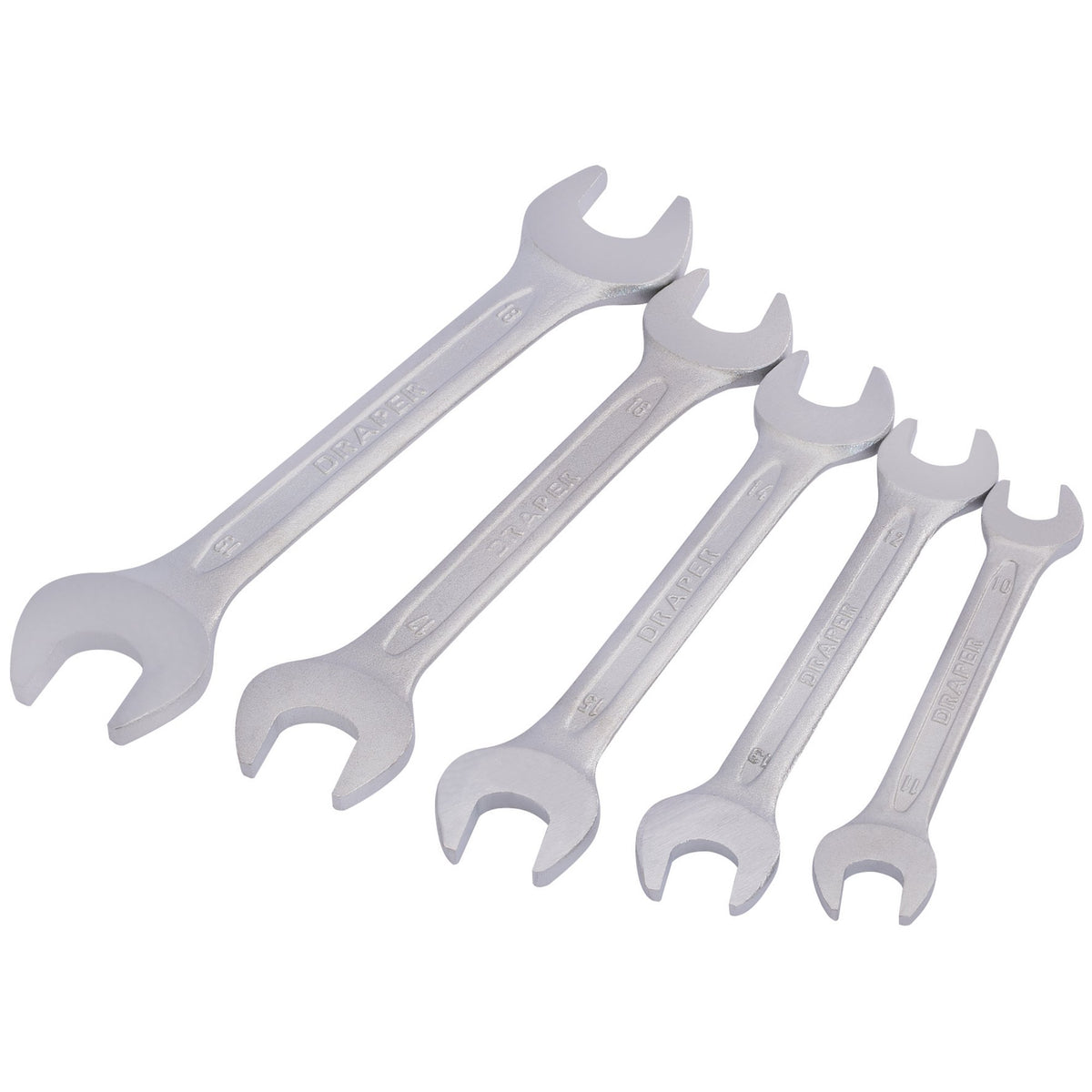 DRAPER 5 Piece Metric Open End Spanner Set: Model No.5049/5/MM