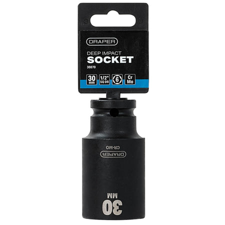 DRAPER Expert 30mm 1/2in. Square Drive Deep Impact Socket: Model No.410D-MM