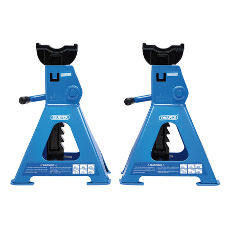 DRAPER 3 tonne Ratcheting Axle Stands (Pair): Model No.AS3000R