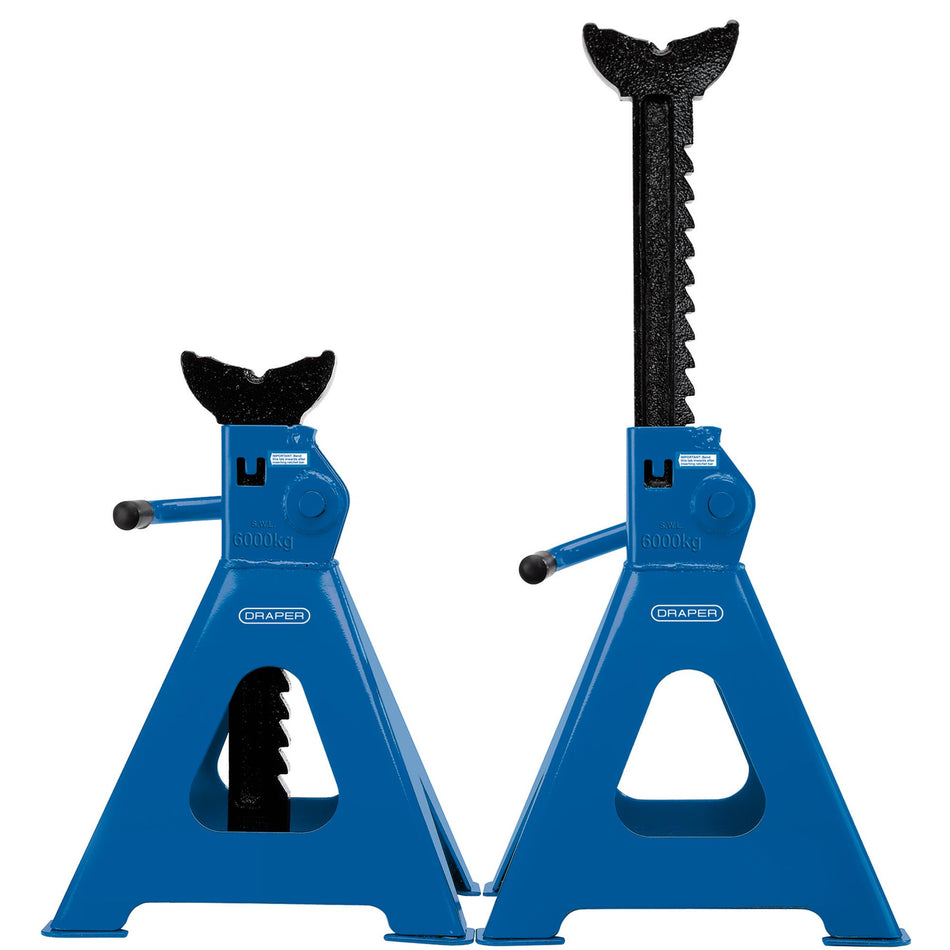 DRAPER 6 tonne Ratcheting Axle Stands (Pair): Model No.AS6000R