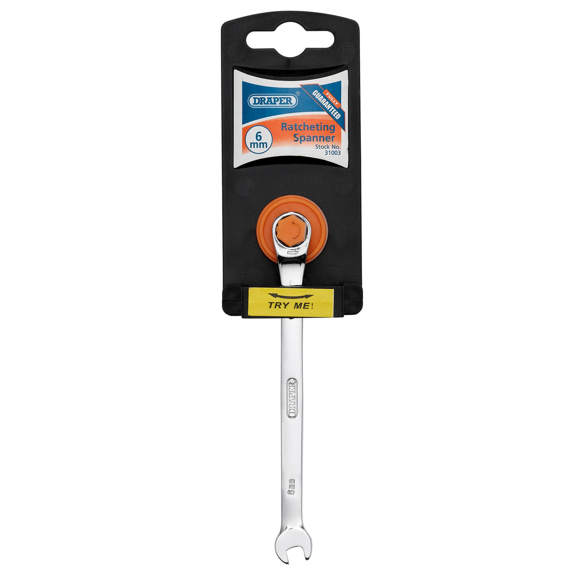 DRAPER Hi-Torq ; 6mm Metric Ratcheting Combination Spanner: Model No.8230MM