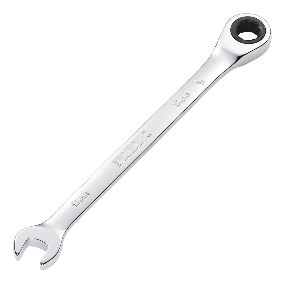DRAPER Hi-Torq ; 8mm Metric Ratcheting Combination Spanner: Model No.8230MM