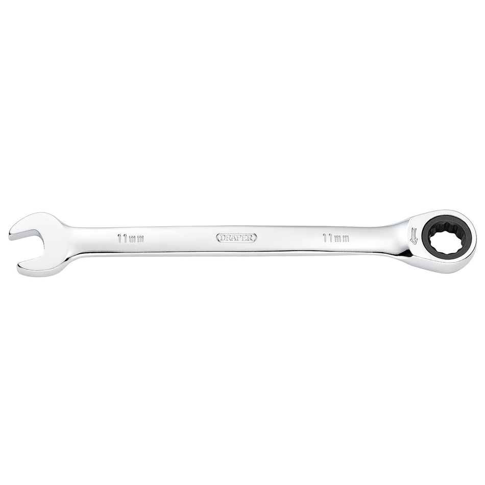 DRAPER Hi-Torq ; 11mm Metric Ratcheting Combination Spanner: Model No.8230MM